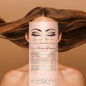 価格表まつげ拡張機能メイクアップアーティストピンク ラックカード