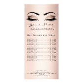 価格表まつげ拡張機能メイクアップアーティストピンク ラックカード (正面)