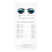 価格表まつげ拡張機能メイクアップアーティストブルー ラックカード (正面)