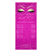 価格表まつげ拡張機能メイクアップピンク熱金ゴールド ラックカード (裏面)