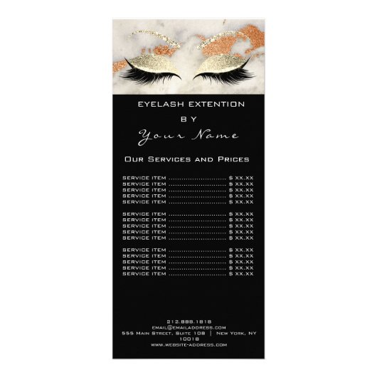 価格表まつげ銅メイクアップマーブルブラックサンゴ ラックカード (正面)