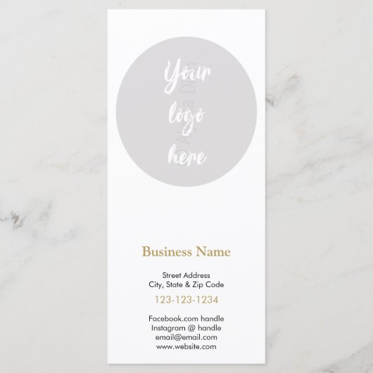 価格表を含むビジネスメニュー メニュー (裏面)