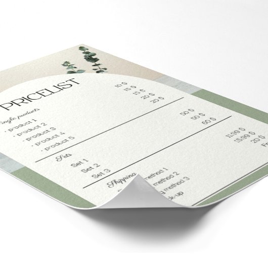 価格表サンプル ポスター (角)