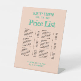 価格表シッモダンクはっきりしたシンプルビジネス・メニュー 台座サイン