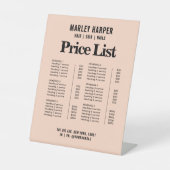 価格表シッモダンクはっきりしたシンプルビジネス・メニュー 台座サイン (正面)