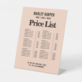 価格表シッモダンクはっきりしたシンプルビジネス・メニュー 台座サイン