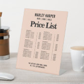 価格表シッモダンクはっきりしたシンプルビジネス・メニュー 台座サイン (インサイチュ)