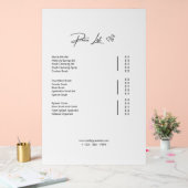 価格表テンプレート、中小企業価格表 アクリルサイン (ウェディング)