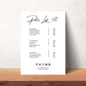 価格表テンプレート、中小企業価格表 台座サイン