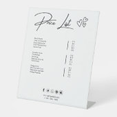 価格表テンプレート、中小企業価格表 台座サイン (正面)