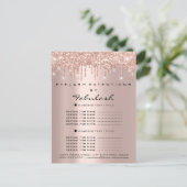 価格表バラ金ゴールドがメイクアップ眉を垂らす ポストカード (スタンド正面)