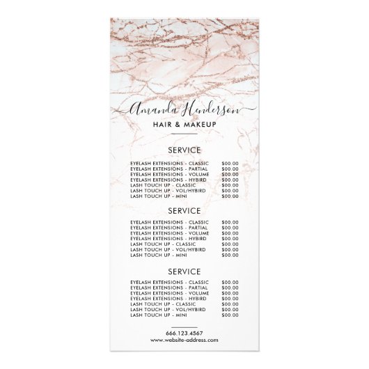 価格表バラ金ゴールドサロン ラックカード (正面)