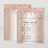 価格表バラ金ゴールドドリップスメイクアップヘア ポストカード (正面/裏面)