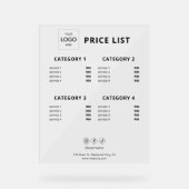 価格表ビジネスロゴアクリル記号 アクリルサイン (正面)