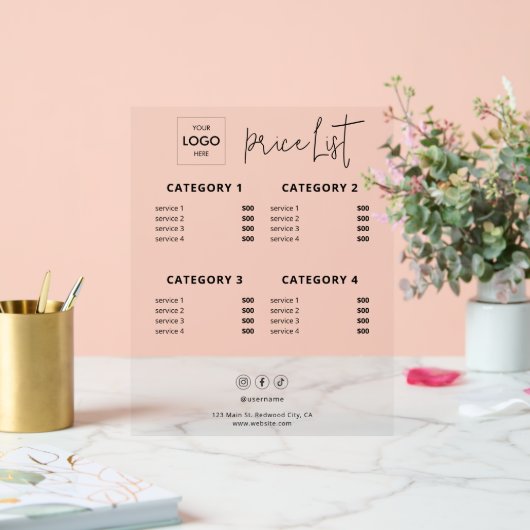 価格表ビジネスロゴアクリル記号 アクリルサイン (ウェディング)