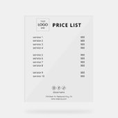 価格表ビジネスロゴアクリル アクリルサイン (正面)