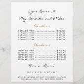 価格表フライヤー白黒アイリップゴッドラッシュルクス チラシ (裏面)