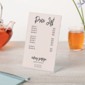 価格表ブラシスクリプト赤面ピンクペデスタルサイン 台座サイン (インサイチュ)