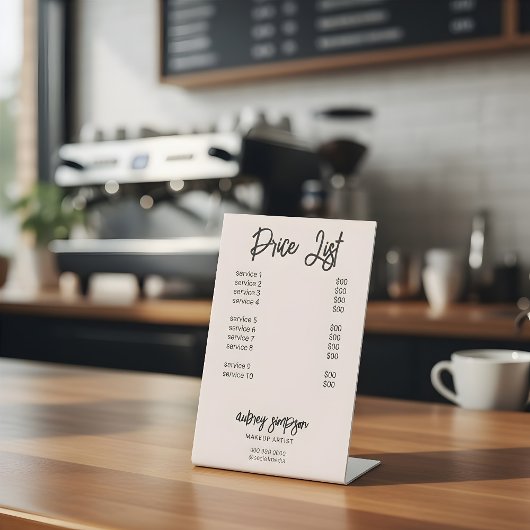 価格表ブラシスクリプト赤面ピンクペデスタルサイン 台座サイン