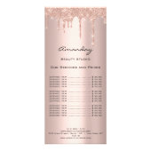 価格表ヘアメイクアップまつげの爪、 ネイルスパバラ乾燥 ラックカード (正面)