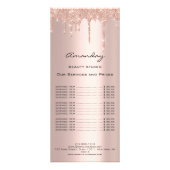 価格表ヘアメイクアップまつげの爪、 ネイルスパバラ乾燥 ラックカード (裏面)