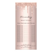 価格表ヘアメイクアップまつげの爪、 ネイルスパバラ乾燥 ラックカード (正面)