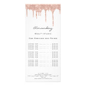 価格表ヘアメイクアップまつげ爪、 ネイルスパバラ白 ラックカード (正面)