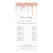 価格表ヘアメイクアップまつげ爪、 ネイルスパバラ白 ラックカード (裏面)