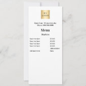 価格表メニュー会社ロゴシンプルホワイトカード 招待状 (正面)