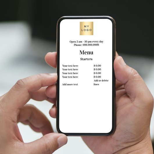 価格表メニュー会社ロゴシンプルホワイトカード 招待状
