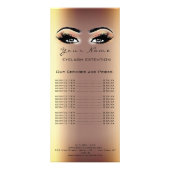 価格表ラッシュエクステンションメイクアップアーティストSepia金ゴールド ラックカード (正面)