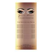 価格表ラッシュエクステンションメイクアップアーティストSepia金ゴールド ラックカード (裏面)