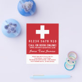 価格表付きスイスタクシー会社のフラグ チラシ (シングル)