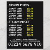 価格表付きドイツのタクシーフラグ チラシ (裏面)