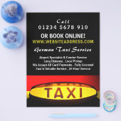 価格表付きドイツのタクシーフラグ チラシ (シングル)