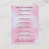 価格表原料グリッター滴バラ金ゴールド 名刺 (裏面)