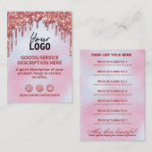 価格表原料グリッター滴バラ金ゴールド 名刺 (正面/裏面)