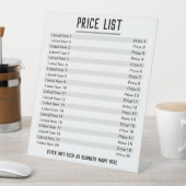 価格表最大20品目とペデスタル価格 台座サイン (インサイチュ)