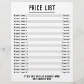 価格表最大20品目と価格。面独身の付き チラシ (正面)