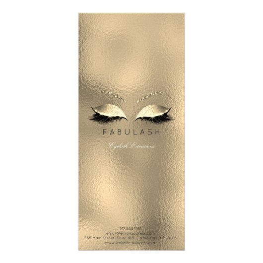 価格表美しいサロンの金ゴールドメイクアップグリッター ラックカード (裏面)