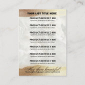 価格表製品範囲原料金ゴールドグリッター 名刺 (裏面)