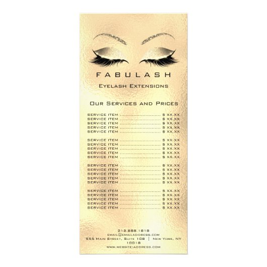 価格表遅延拡張金ゴールドメイクアップ美しいVIP ラックカード (正面)