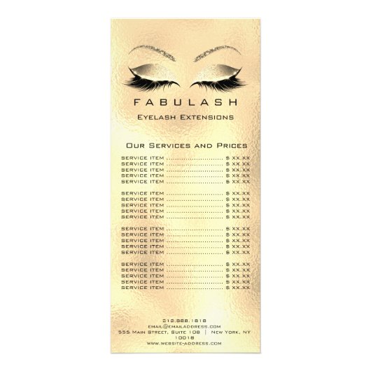 価格表遅延拡張金ゴールドメイクアップ美しいVIP ラックカード (裏面)