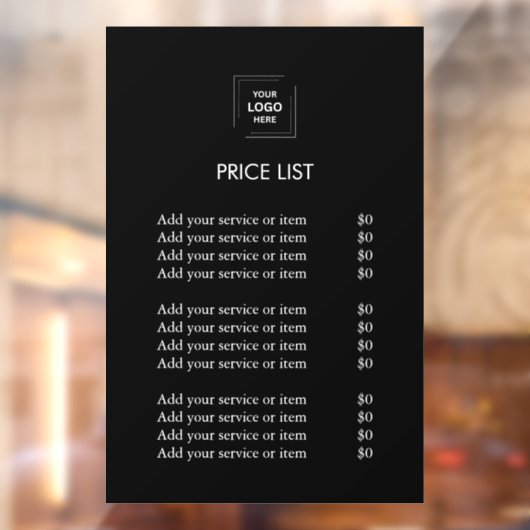 価格表 | カスタムブラック ウィンドウサイン (シート2)