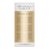 価格表 |シルバーモダンドット金ゴールドサロンスパ ラックカード (裏面)