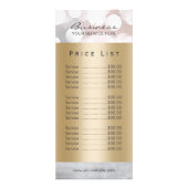 価格表 |シルバーモダン&金ゴールド美しいサロンスパ ラックカード (裏面)