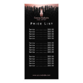 価格表 |ネイルサロンメイクアップアーティストバラ金ゴールド ラックカード (正面)