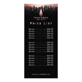 価格表 |ネイルサロンメイクアップアーティストバラ金ゴールド ラックカード (裏面)