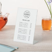 価格表 |ビジネスロゴのミニマルモダンリスト 台座サイン (インサイチュ)