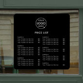 価格表 |ビジネスロゴ黒ミニマルモダンリスト ウィンドウサイン